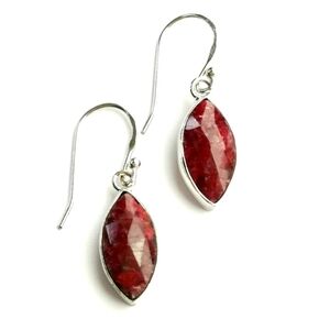 New Ruby in sterling silver earrings